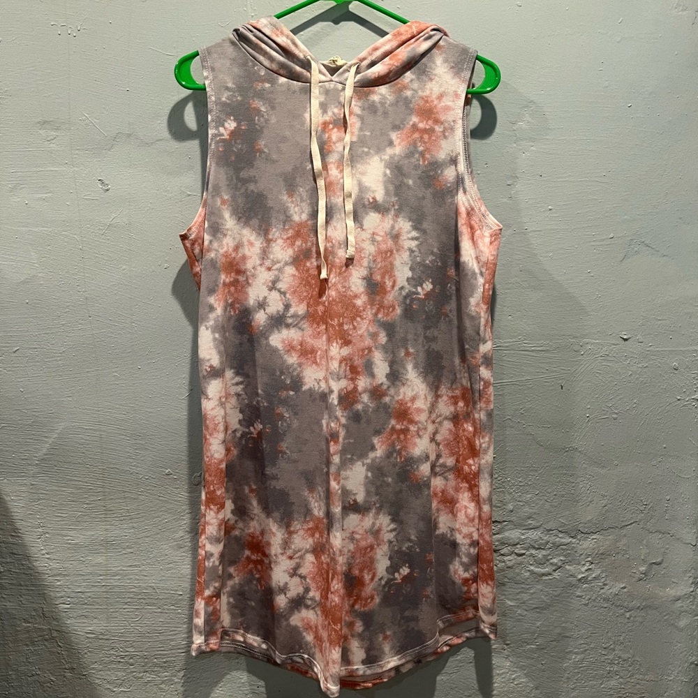 Hooded tank dress/ swim coverup